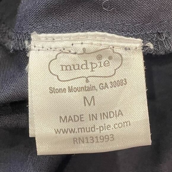 Mudpie Black Embroidered Floral Adjustable Shoulder Bell Sleeve Smocked Top L - Picture 7 of 12